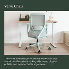 Branch Verve Chair - High Performance Executive Office Chair with Contoured Back and Adjustable Lumbar Support - High Density Foam Cushion and 3D Knit Back - Fits 5' to 6', Up to 275 lbs, Mint