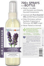 Natural Flower Power Air Freshener Spray - Odor Eliminator with Essential Oils for the Home, Car & Fabric - Cruelty Free & Vegan - 2 Pack with Lavender and Lemongrass - 2 x 4 oz