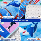 ABC Kids Rug for Playroom 59"×78.7" Ocean Mat Baby Play Mat Alphabet Sea Animal Number Shape Classroom Carpet Kids Playroom Rug Early Learning Carpet for Preschool Toddlers