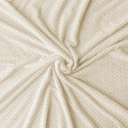 Oversized King Fleece Blanket 120x120 Inches, Seamless Soft Cozy 3D Jacquard Flannel Blanket 10'x10' Extra Large for Bed, Sofa, Couch, Travel & Camping, California King Throw, Beige Leaf