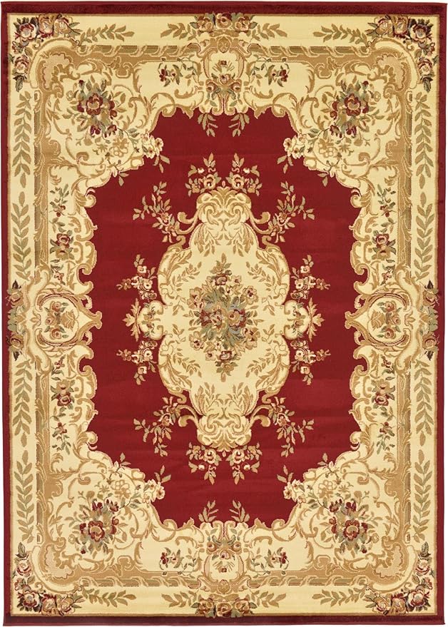 Rugs.com Chateau Collection Rug - 8' x 11' Red Medium Pile Rug