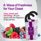 Berry Closet Deodorizer Odor Eliminator | Lasts 4 Months (6 Pack) | Scented Wardrobe and Closet Freshener Odor Eliminator | Eco-Friendly | Drawer Sachets and Small Space Air Freshener by Perfa
