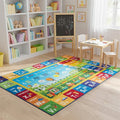 ST. BRIDGE Educational Kids Rug for Playroom 3x5 Feet, Non Slip Play Mat with ABC Alphabet, Numbers & Animals for Toddler Preschool Nursery Classroom, Soft Washable Area Rug for Early Learning