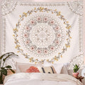 Lifeel Bohemian Tapestry Wall Hanging, Mandala Floral Medallion Hippie Tapestry with Aesthetic Wreath Design, Wall Decor Blanket for Bedroom Home Dorm 36×48 inch