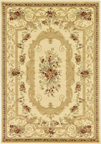 Rugs.com Chateau Collection Rug – 7' x 10' Cream Medium Rug Perfect for Bedrooms, Dining Rooms, Living Rooms