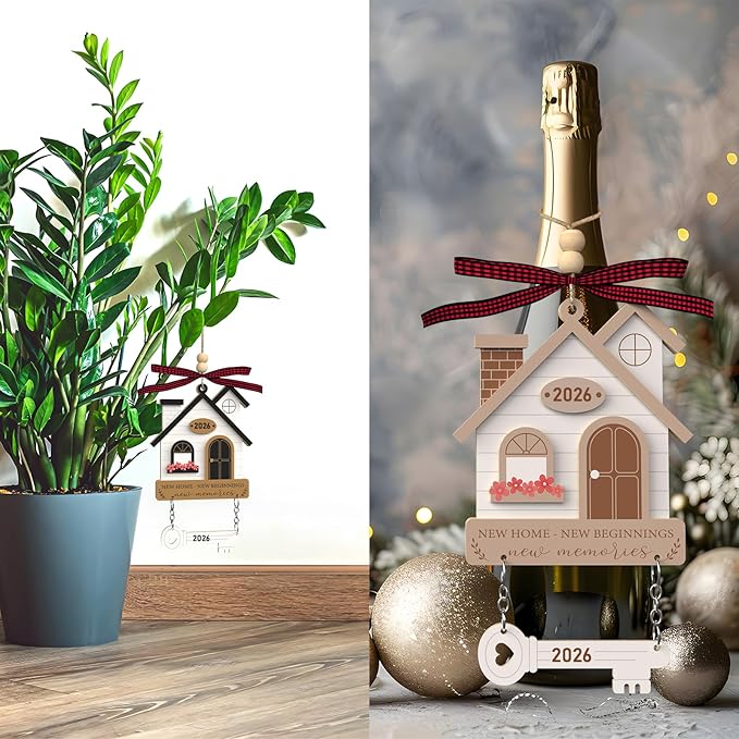 House Warming Gifts New Home - Housewarming Gifts for New House - Housewarming Gift Presents for Women, Couple - New Home Owners Gift Ideas - Wooden New/First Home Home Ornament 2026