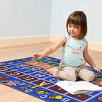 Ottomanson 3'3" x 5' Alphabet Kids Rug - Educational ABC Play Mat for Playroom, Bedroom, Daycare & Classroom - Fun & Interactive Learning Carpet - Durable & Non-Slip for High-Traffic Areas, Blue