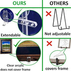 AMT 2 Pack 5 Inch Acrylic Plate Stands for Display Plate Holder Display Stand + Frame Holder Stand for Picture, Decorative Plate, Book, Photo Easel