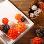 Patelai 36 Pcs Wicker Rattan Balls Decorative Balls for Vase Centerpiece Bowls Orbs Filler for Home Decor,4 Sizes(Bright Color)
