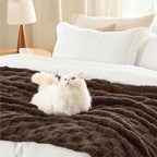 Bedsure GentleSoft Fall Throw Blanket for Couch Brown - Checkered Fleece Blankets Gifts for Women Men Girls, Cute Soft Cozy Throw for Bedroom Home Decor Gifts, 50x60 Inches