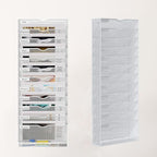 13 Tier Hanging Wall File Holder, Metal A4 Wall Mounted Document Holder, Vertical Hanging Mail Organizer, Magazine Storage Rack with Tray for Office Home Classroom, White