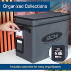 BCW Comic Book Storage Box - 2 ct | Foldable Case | Each fits 125-150 Sleeved and Boarded Comic Books | Comic Book Storage For Silver, Bronze, and Current Comics (2 Pack, Gray)