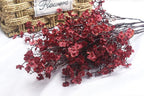 Babys Breath Silk Artificial Flowers Bulk 20pcs for Fall Decor Fake flower bouquet Bulk for Home Kitchen Indoor Bouquet Floral Arrangement Table Centerpieces Party Decor(Burgundy Red 20pcs)