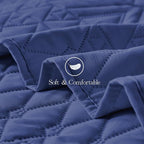 akkialla King/Cal King Size Quilt Bedding Set,Navy Blue Lightweight Microfiber Soft Bedspread,Modern Style Geometric Pattern Coverlet Set for All Seasons,3 Piece(1 Quilt,2 Pillow Shams)