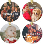 Personalized Christmas Ornaments 2025 Photo Ornament Christmas Tree Custom Ornaments with Picture Customized Ornaments for Family Couples Wedding Xmas Tree Home Decorations Set of 4