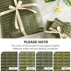 Comfort Spaces King Quilt Set Modern Reversible Plaid Coverlet King Bedding Set Cozy Quilted Winter Layer, All Season Lightweight Soft King Size Quilt, Kienna, Cal King Olive Green 3 Piece