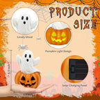 Ghost in Pumpkin Halloween Decoration: 5.5'' Solar Indoor Ornament for Home Fireplace Office Party Perfect Collectible Figurines Gift for Gothic Style Lovers