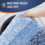 OLANLY Bathroom Rug Set 2 Piece, Soft Absorbent Microfiber Bath Rug Set, Non-Slip, Machine Wash Dry, Plush Shaggy Bath Mats for Bathroom (30"x20"+24"x16", Navy)
