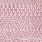akkialla Full/Queen Quilt Set, Pink Lightweight Microfiber Bedspread Coverlet, Boho Geometric Pattern, Soft All-Season Bedding, 3-Piece (1 Quilt, 2 Pillow Shams) | Breathable material, Modern Style