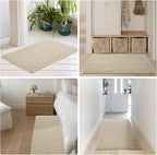 Pale Beige Bathroom Rug, Waffle Bath Mat Non Slip Washable Super Absorbent Quick Dry Boho Farmhouse Bathroom Decor, 36''x24'' Pale Beige