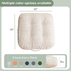 8" Washable Floor Pillow Cushion for Adults, Meditation Cushion Pillow, Removable Tufted Blended Corduroy Cover, Large Square Floor Sitting for Tatami Living Room or Yoga, 22x22 Inch, Machine Washable