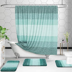 OLANLY Bathroom Rug Set 2 Piece, Soft Absorbent Microfiber Bath Mats and U-Shaped Contour Toilet Rug, Non-Slip, Machine Wash Dry, Plush Shaggy Bath Mats for Bathroom (30"x20"+24"x20", Blackish Green)