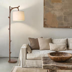 OYEARS Retro Farmhouse Floor Lamp for Living Room Rustic Standing Lamps Tree Trunk Deco Modern Country Vintage Wood Floor Lamp（Brown）