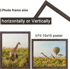 10x15 Picture Frame Set of 3, walnut Wooden Frame 10 by15 Wall Gallery Poster Photo frame with Durable Shatter Resistant Plexiglass for Wall Mounting Family -friend- wedding best gift