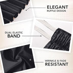 Utopia Bedding Queen Elastic Bed Ruffle - Easy Wrap Around Ruffle - Microfiber Bed Skirt with Adjustable Elastic Belt 16 Inch Tailored Drop - Hotel Quality Bedskirt, Fade Resistant (Queen, Black)