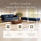 Poly & BARK Napa Ottoman in Full-Grain Semi-Aniline Italian Tanned Leather in Midnight Blue