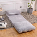 Bean Bag Chairs for Adults,Folding Sofa Bed,Floor Couch Bed, Foam Filling Fold Floor Mattress with Washable Soft Faux Fur Cover, Leisure Floor Couch for Bedroom Living Room(Cream,Single)