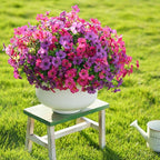 24 Bundles Artificial Flowers for Outdoor Realistic Faux Flower Spring Summer Garden Home Decoration,Hanging Daisy with Eucalyptus Leaves Fake Plants Greenery Balcony Porch Patio Front Door Decor