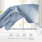 Comfort Spaces Kienna Quilt Set- Double Sided Stitching Design Summer Blanket, Lightweight, Soft, All Season Bedding Layer, Matching Sham, Blue, Coverlet Full/Queen(90"x90") 3 Piece