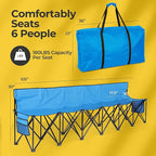 Folding Bench Seat with 2 Pockets for Easy Storage – Portable Lightweight Weather Resistant Sideline Seating Team Bench with a Carrying Bag for Soccer | Baseball | Camping