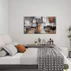 Pogusmavi Abstract Canvas Wall Art, Modern Minimalist Painting, Brown Room Decor, Framed Wall Art for Living Room, Bedroom, Office, 20x40IN