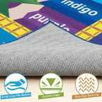 ST. BRIDGE Educational Kids Area Rug 6x9 Feet, Non Slip Play Mat Learning with ABC Alphabet, Numbers & Animals for Preschool Toddler, Soft Washable Carpet for Playroom Nursery Classroom Bedroom