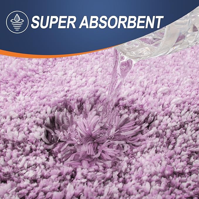 OLANLY Bathroom Rug Set 2 Piece, Soft Absorbent Microfiber Bath Mats and U-Shaped Contour Toilet Rug, Non-Slip, Machine Wash Dry, Plush Shaggy Bath Mats for Bathroom (30"x20"+24"x20", Pinkish-Purple)