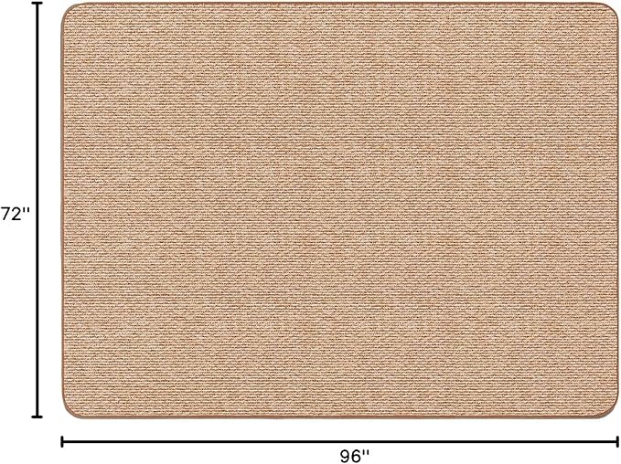 House, Home and More Skid-Resistant Carpet Indoor Area Rug Floor Mat - Praline Brown - 6 Ft X 8 Ft - Non Slip Rubber Backing, Stain Resistant, Dog Friendly, Living Room Bedroom Kitchen Entryway