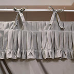 Ruffle Lace up 4 Corners Post Princess Curtain Bed Canopy Cozy Breathable Mosquito Net Cloth for Girls Adults Bedroom Decoration (Grey, 59" W*82" L*82" H/Queen)