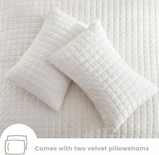 Secgo Twin Comforter Set for Bed - Velvet Quilts Twin Size, Black Bedspreads (68 * 86 Inch) with 2 Pillow Shams, Patchwork Reversible Lightweight Bedding