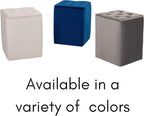 BIRDROCK HOME Tufted Navy Velvet Ottoman Foot Stool - Square - Soft Compact Padded Stool - Great for The Living Room, Bedroom and Kids Room - Upholstered Small Furniture
