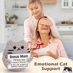 Bonus Mom Gift from Daughter Son Birthday Gifts for BonusMom Stepmom Emotional Support Crochet Cat Cute Stuff Thing Handmade Positive Crochet Mothers Day Christmas Stocking Stuffers