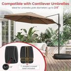 Giantex Fillable Cantilever Umbrella Base with Wheels, 225 lbs Sand & Water Capacity, HDPE Offset Umbrella Stand with T-Shape Cross Base, Fits Poles up to 2.6'', for Patio Pool Deck