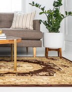 Rugs.com Chateau Collection Rug – 5' x 8' Brown Medium Rug Perfect for Bedrooms, Dining Rooms, Living Rooms