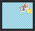 PinPix 14x12 inch Cork Bulletin Board. This Decorative Framed Pin Board Comes with Sky Blue Waves Design and a Satin Black Frame. Ideal for Home Office Decor (PinPix-245)