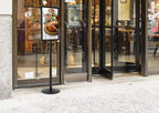 M&T Displays Sidewalk A-Frame + Floor Standing Poster Holder Bundle – 24x36” Outdoor Street SignPro & 18x24” Pedestal Sign Stand – Double-Sided Displays for Restaurant, Café, or Retail Ads