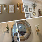2 Pieces Wall Sculptures, Hands Vase Home Decor, Wall Mount Art Sculpture, Unique Wall Art Statue, Funky Flower Vase Decorations, Modern Eclectic Hanging Decor,Hands Statue (Green(L+R))