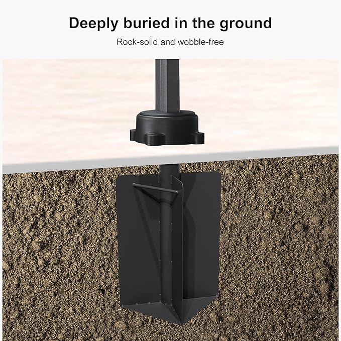 PURPLE LEAF In-ground Patio Umbrella Base YM4012 Weighted Outdoor Umbrella Base 24.41"(H) X 11.42"(W)