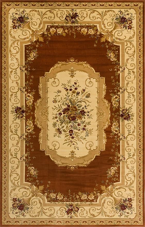 Rugs.com Chateau Collection Rug – 10' x 16' Brick Red Medium Rug Perfect for Living Rooms, Large Dining Rooms, Open Floorplans