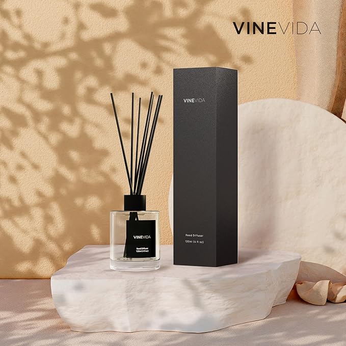 VINEVIDA Reed Diffuser for Home & Bathroom | Long-Lasting Scent Sticks Set | Oil Stick Diffuser | Bathroom Scent - Room Fragrance No. 3100 - Inspired by: Tobacco and Vanilla